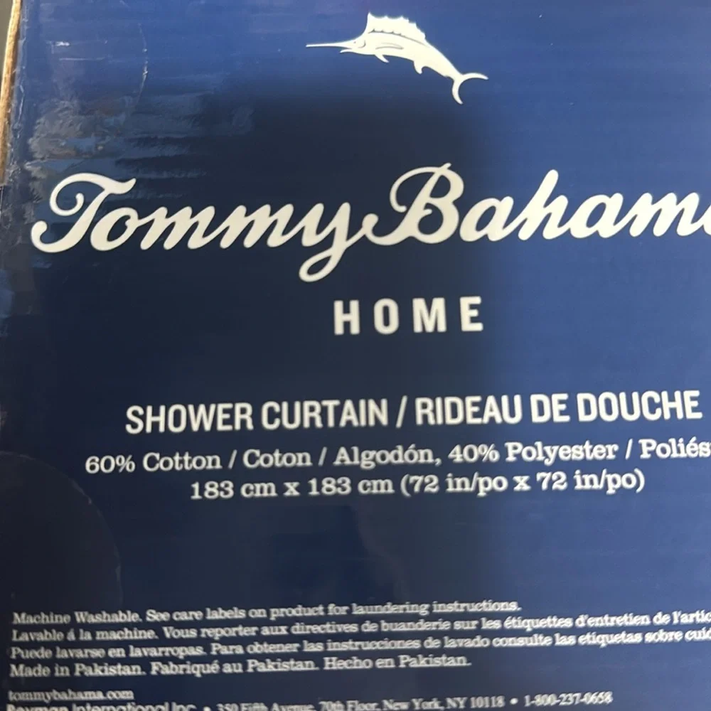 Tommy Bahama Shower Curtain 72” x 72” 60% cotton 40% polyester